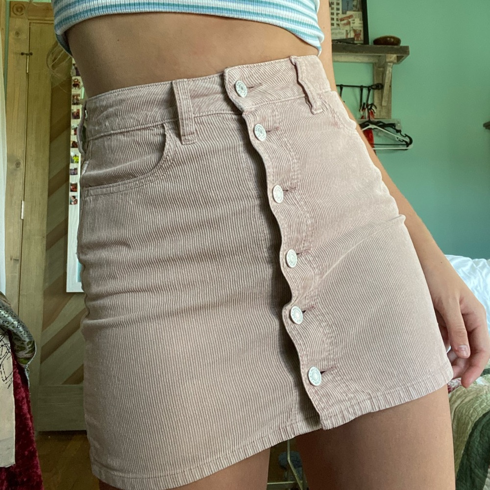 PacSun pink corduroy miniskirt